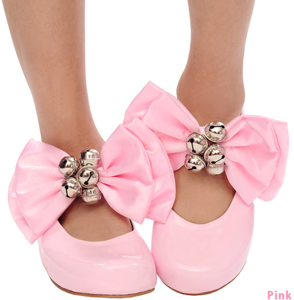 Sissy Kiss Boutique's New Fix-on Sweetie Bows - SK Boutique just came out with a pretty pair of fix-on Sweetie Bows you can velro-catch to easily attach to your regular girly shoes with any strap on them. There are 5 twinkle bells on each bow!, heels,shoes,mary jane,bows,sweetie,dresses,fashion,sissy clothing,outfits, Sissy Fashion,Dolled Up,Feminization