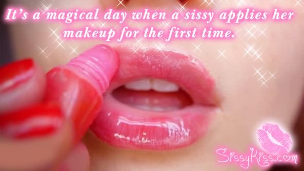 She Feels Her True Self Calling, makeover,lipstick,lipgloss,makeup, Feminization,Dolled Up,Sissy Fashion
