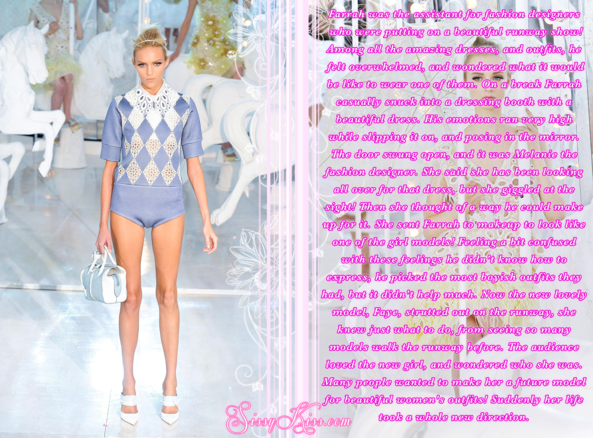 The New Sissy Model On The Runway, Feminization,Sissy Fashion,Dolled Up