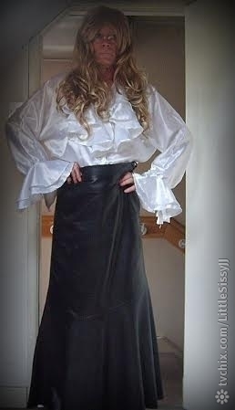 Blouse Mistress. - Blouse Mistress., Satin bouse and leather skirt., Dominating Mistress Or Master
