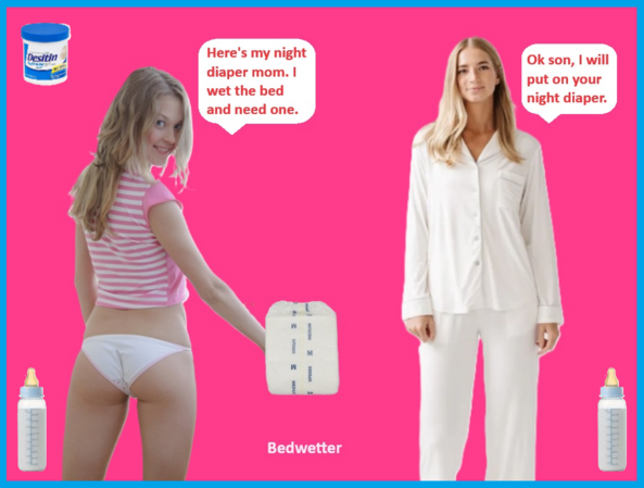 Image Creations - I created these pictures with my paint program and captioned them., Diaper,Sissy,Sissybaby,Dominate, Adult Babies,Feminization,Identity Swap,Sissy Fashion