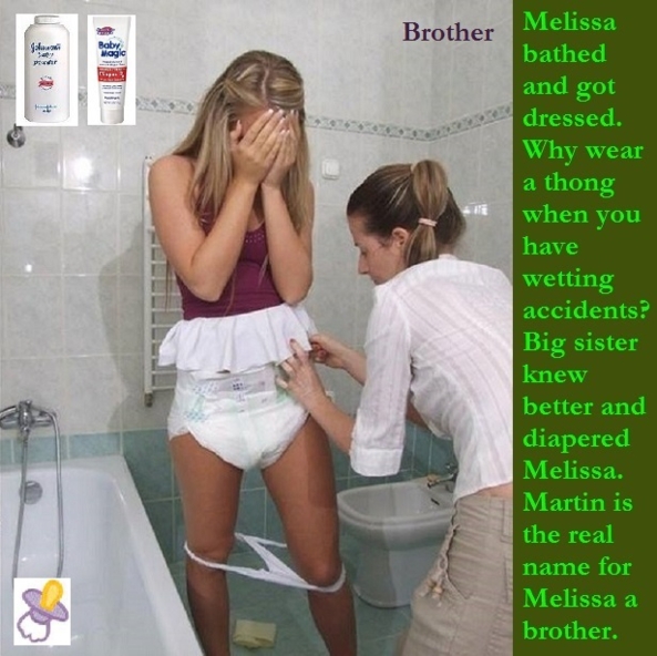 Diapers Not Panties - Older sisters believe sissy brothers should be diapered instead of wearing panties., Panty,Diaper,Sissy,Sissybaby, Feminization,Adult Babies,Identity Swap,Sissy Fashion