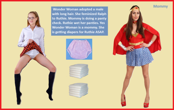 Image Creations - I created these pictures with my paint program and captioned them., Diaper,Sissy,Sissybaby,Dominate, Adult Babies,Feminization,Identity Swap,Sissy Fashion