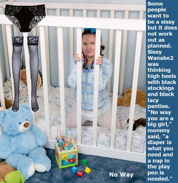 TEN CAPPIES - I have captioned 5 friends with 2 cappies each., Diaper,Wetting,Feeding,Dominate,Sissybaby, Adult Babies,Feminization,Identity Swap,Sissy Fashion,Diaper Lovers