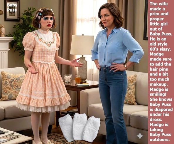 Sissy Kissers 1 - New cappies about friends and Sissy Kiss site members., Sissy,Sissybaby,Diaper,Dominate, Adult Babies,Feminization,Identity Swap,Sissy Fashion