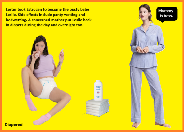 Image Creations - I created these pictures with my paint program and captioned them., Diaper,Sissy,Sissybaby,Dominate, Adult Babies,Feminization,Identity Swap,Sissy Fashion