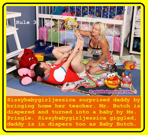 Rule 1 - 3 - A loving daddy knows best when it comes to his daughter. (baby girl) Daddy ends up in diapers too., Daughter,Baby Girl,Diaper,Daddy, Adult Babies,Feminization,Humiliation,Diaper Lovers