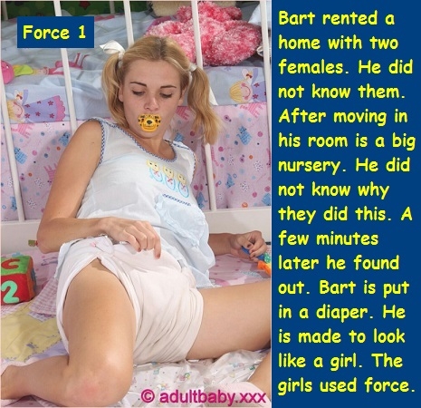 and ends up a diapered baby girl., Force,Diaper,Dominate, Adult Babies,Femi...