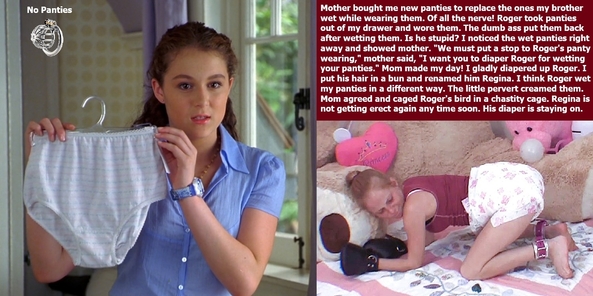 Dynamic Duo's - Two pictures are used to make each cappie., Strap-on,Tease,Chastity,Diapers, Adult Babies,Feminization,Identity Swap,Sissy Fashion