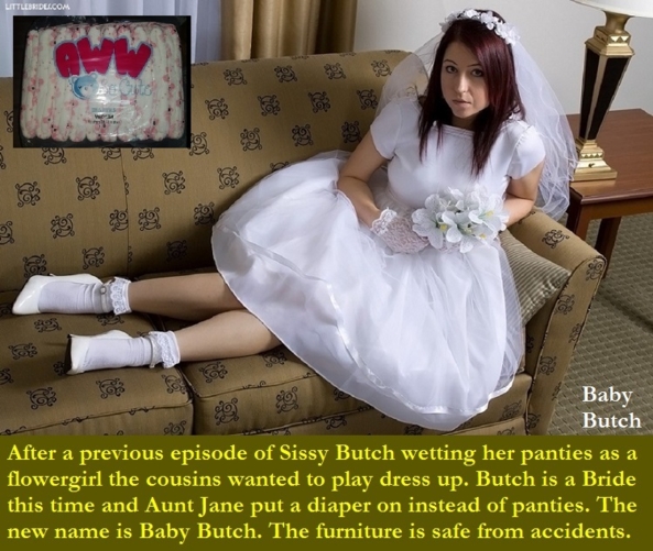 Diapered Sissy 2 - More captions about site members wearing dresses and diapers., Diaper,Panty,Aunt,Mommy, Adult Babies,Feminization,Identity Swap,Sissy Fashion
