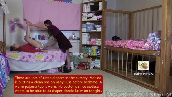 My Babysitter - Baby Puss is sent to the babysitter for the weekend. Baby Puss goes thru lots of diapers., Wetting,Pooping,Babysitter,Diapers, Adult Babies,Feminization,Identity Swap,Sissy Fashion