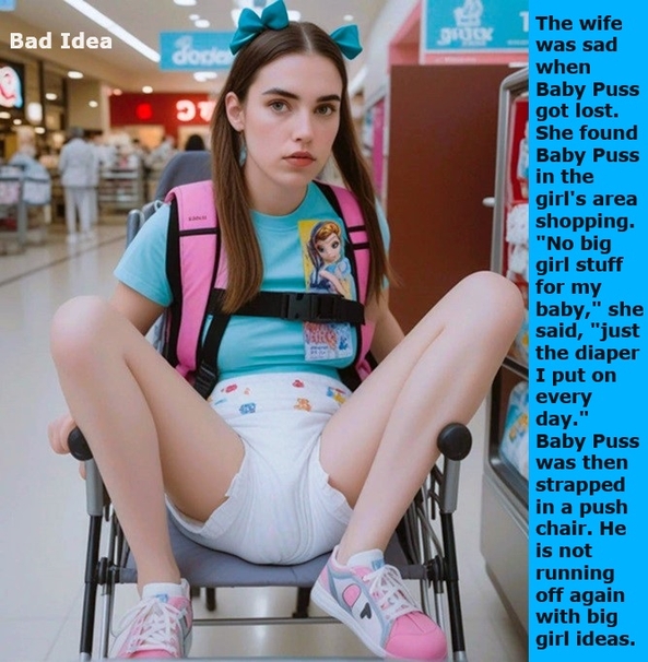 Back With More - A few more cappies about some Sissy Kiss friends., Schoolgirl,Stroller,Dress Up,Wetting,Diaper, Adult Babies,Feminization,Identity Swap,Sissy Fashion,Diaper Lovers