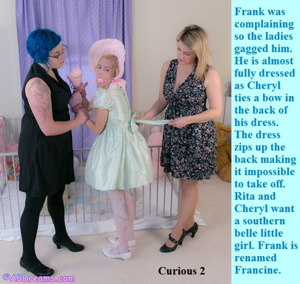 Curious 1 - 4 - Frank was curious about the lesbian ladies next door. Bonus Clinic caption added., Lesbian,Sissy,Sissybaby,Dominate, Adult Babies,Feminization,Identity Swap,Sissy Fashion