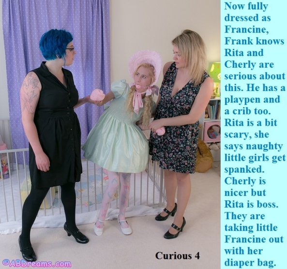 Curious 1 - 4 - Frank was curious about the lesbian ladies next door. Bonus Clinic caption added., Lesbian,Sissy,Sissybaby,Dominate, Adult Babies,Feminization,Identity Swap,Sissy Fashion
