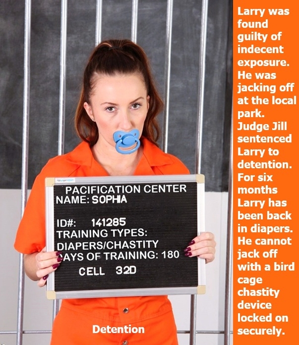 Diapered Incarceration  - Some sissies get confined to jail in a diaper. Another one is confined to a playpen., Prisoner,Nappied,Dominate,Sissybaby, Adult Babies,Feminization,Identity Swap,Sissy Fashion