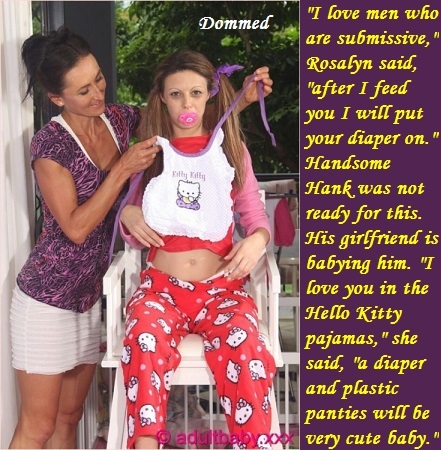 Various Themes 1 - I have posted 9 cappies made with various themes and stories., Dress Up,Diaper,Spank,Dominate, Adult Babies,Feminization,Humiliation,Diaper Lovers
