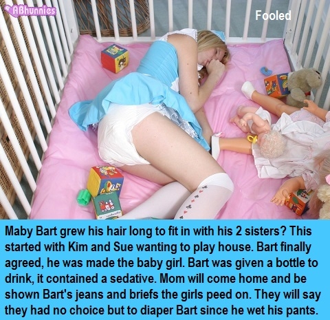 Various Themes 1 - I have posted 9 cappies made with various themes and stories., Dress Up,Diaper,Spank,Dominate, Adult Babies,Feminization,Humiliation,Diaper Lovers