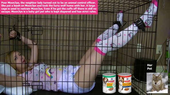 Double Trouble - Moon3ye is disciplined by grandma and his neighbor. Baby Puss is sent to college and breaks the rules., Howling,Restrained,Wetting,Diaper, Adult Babies,Feminization,Identity Swap,Sissy Fashion