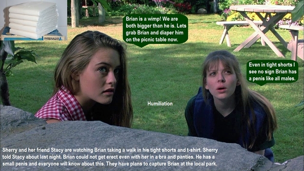 Humiliation - Some Baby Butch humiliation cappies staring Alicia Silverstone as a sissy., Humiliation,Dominated,Nappied,Detention, Adult Babies,Feminization,Identity Swap,Sissy Fashion