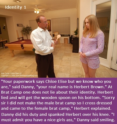 Identity 1 - 2 - A story about Danny who attends a girls brat camp as a girl., Cross Dress,Punished,Caught, Spankings,Feminization,Identity Swap,Sissy Fashion
