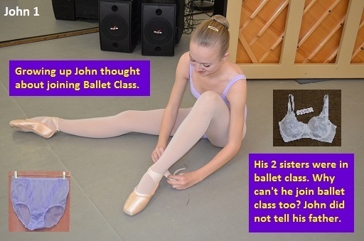 John 1 - 5 - John has always wanted to join his sisters in ballet class., Panties,Leotard,Tights, Feminization,Humiliation,Identity Swap,Sissy Fashion