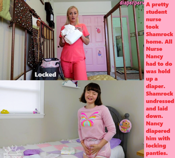 Back Again - Shamrock is back with student nurses as their practice patient., Diaper,Nurse,Casts,Patient, Adult Babies,Feminization,Identity Swap,Sissy Fashion