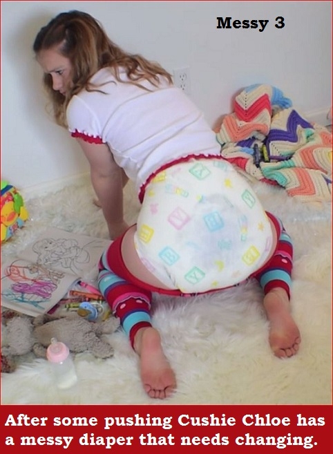Messy Sissybaby - Cushie Chloe is a sissybaby who often messes her diaper., Messy,Dominate,Diaper,Sissybaby,Wetting, Adult Babies,Feminization,Identity Swap,Sissy Fashion,Diaper Lovers