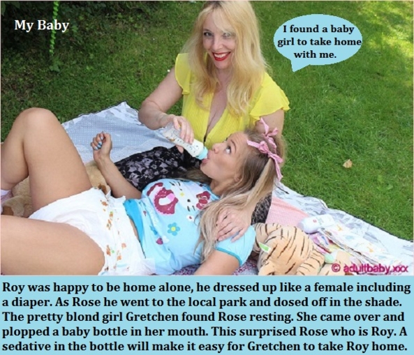 Taken Home - Watch out you may be taken home and treated like an adult baby girl., Diaper,Babying,Adopt,Capture, Adult Babies,Feminization,Identity Swap,Sissy Fashion