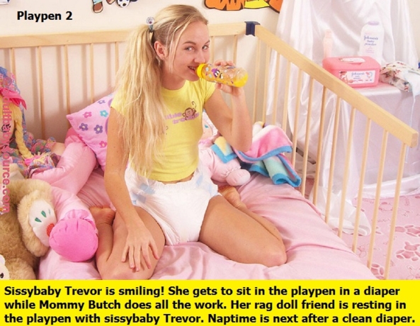 Trevor Time - I have made captions for my baby girl Trevor. She appears to be having fun., Babysitter,Nanny,Mommy,Sister,Girlfriend, Adult Babies,Feminization,Identity Swap,Sissy Fashion