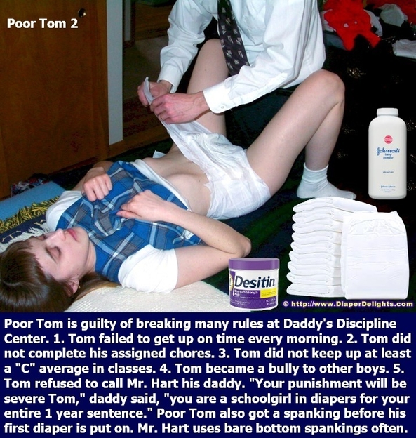 Poor Tom 1 - 5 - Daddy's Discipline Center is a reform school for boys in the 1960's. Tom broke 5 rules and is punished., Reform School,Discipline Center,Punished,Sissybaby,Schoolgirl, Adult Babies,Feminization,Identity Swap,Sissy Fashion,Spankings