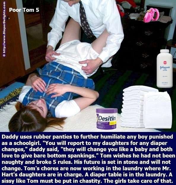Poor Tom 1 - 5 - Daddy's Discipline Center is a reform school for boys in the 1960's. Tom broke 5 rules and is punished., Reform School,Discipline Center,Punished,Sissybaby,Schoolgirl, Adult Babies,Feminization,Identity Swap,Sissy Fashion,Spankings