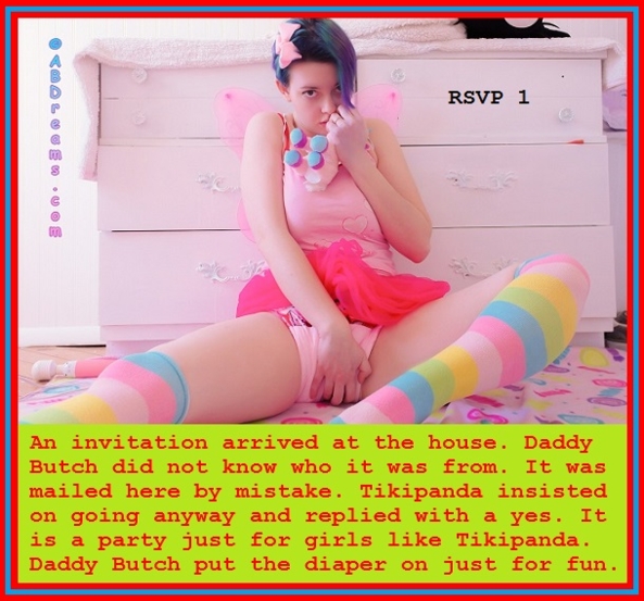 RSVP 1 - 2 - A loving daddy sends his girl to a party as a baby girl. The invitation arrived by mistake., Party,Diaper,Sissybaby,Daddy, Adult Babies,Feminization,Humiliation,Diaper Lovers
