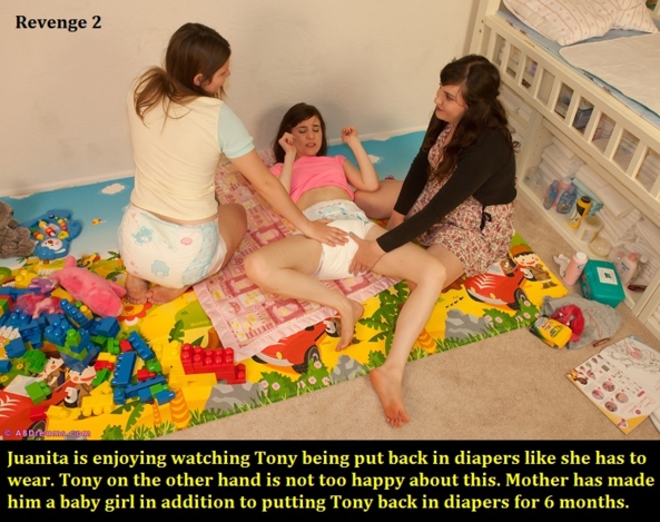 Revenge 1 - 4 - Never tease your sister who needs diapers., Diaper,Sissybaby,Dominate,Sister, Adult Babies,Feminization,Identity Swap,Sissy Fashion