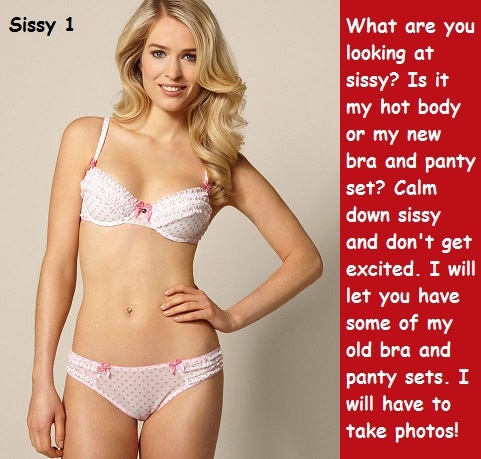 Sissy 1 - 5 - I made five new cappies with a different story for each picture., Sissy,Dominate,Diaper,Bra,Panty, Adult Babies,Feminization,Humiliation,Identity Swap
