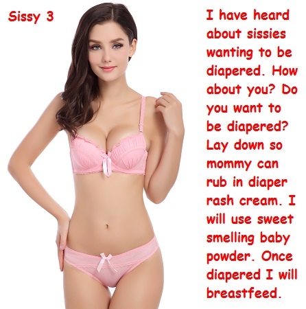 Sissy 1 - 5 - I made five new cappies with a different story for each picture., Sissy,Dominate,Diaper,Bra,Panty, Adult Babies,Feminization,Humiliation,Identity Swap