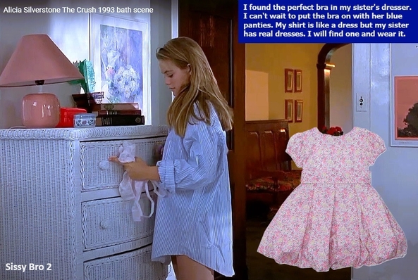 Sissy Bro 1 - 2 - Brother plays dress up when his sister is away. Bonus spanking cappie added., Panty,Bra,Dress,Sissy, Feminization,Identity Swap,Sissy Fashion,Spankings