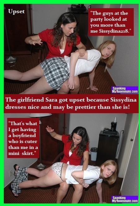 Ouch That Hurts - Two cappies with unusual reasons for a spanking. One for Sissydina218 and one for Trevor., Nurse,Girlfriend,OTK, Spankings,Identity Swap,Feminization