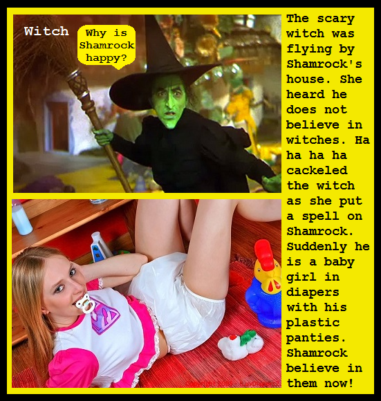 Halloween Captions - I just finished making these Halloween captions. Sorry I could not include more friends but it is getting late., Halloween,Witches,Diapers,Panties, Adult Babies,Feminization,Humiliation,Diaper Lovers