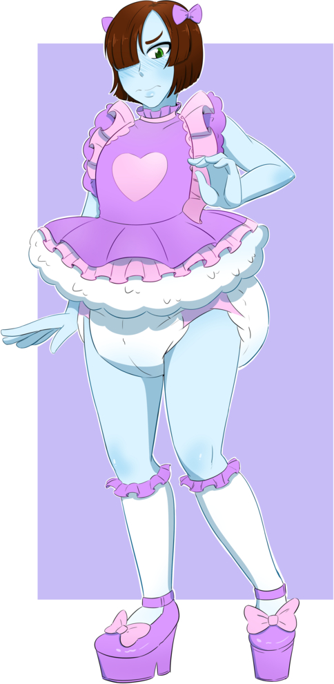 Sissy Boy Blue - One of the picture I did for a Patreon of mine~, Art,Drawing, Adult Babies,Feminization,Sissy Fashion,Diaper Lovers,Dolled Up