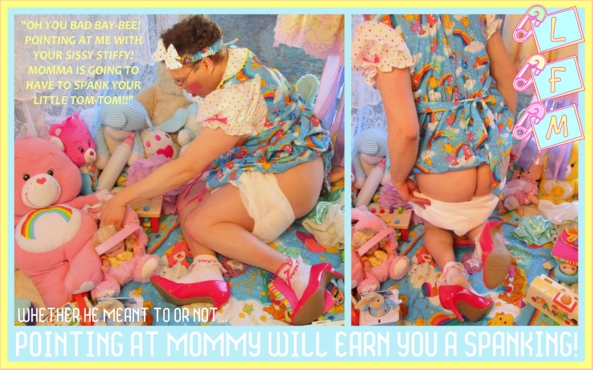 POINTING AT MOMMY WILL EARN YOU A SPANKING! - Whether He Meant To Or Not, It Is Rude To 'Point'!, Little Fanny Mattie,fmatty,LFM,petticoat punishment,cuckold,sissy baby,age regression,femdom,spanking, Adult Babies,Thumb Sucking,Feminization,Dominating Mistress Or Master,Sissy Fashion,Spankings,Diaper Lovers,Bad Boy To Good Girl