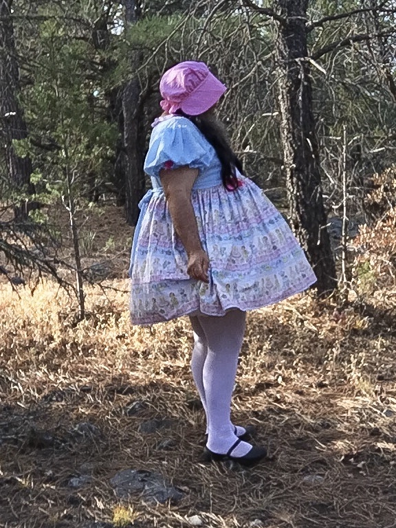 My New AnneMarie Dress - My newest dress from AnneMarie., AnneMariesprettydresses,Photoshop,Dressed outdoors,bonnet, Sissy Fashion