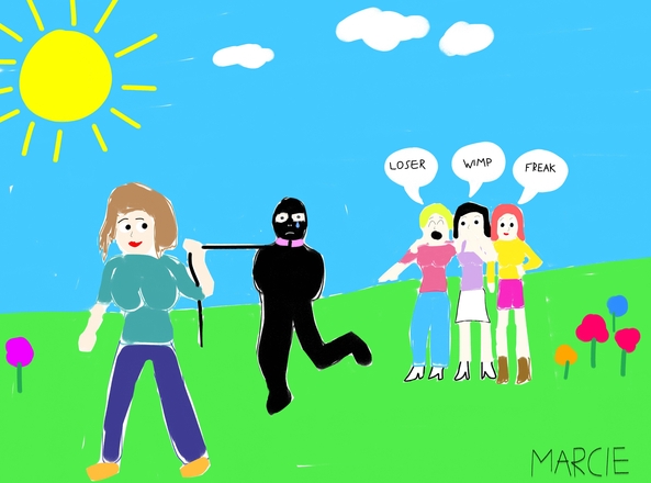 Walkies - Mommy is taking sissy son for a walk in full rubber gimp suit. She is sadistic enough to take him near the all girls collage to be bullied by the mean girls., femom,gimp,humiliation,sadistic,mommy,bondage, Body Suits,Dominating Mistress Or Master,Bondage