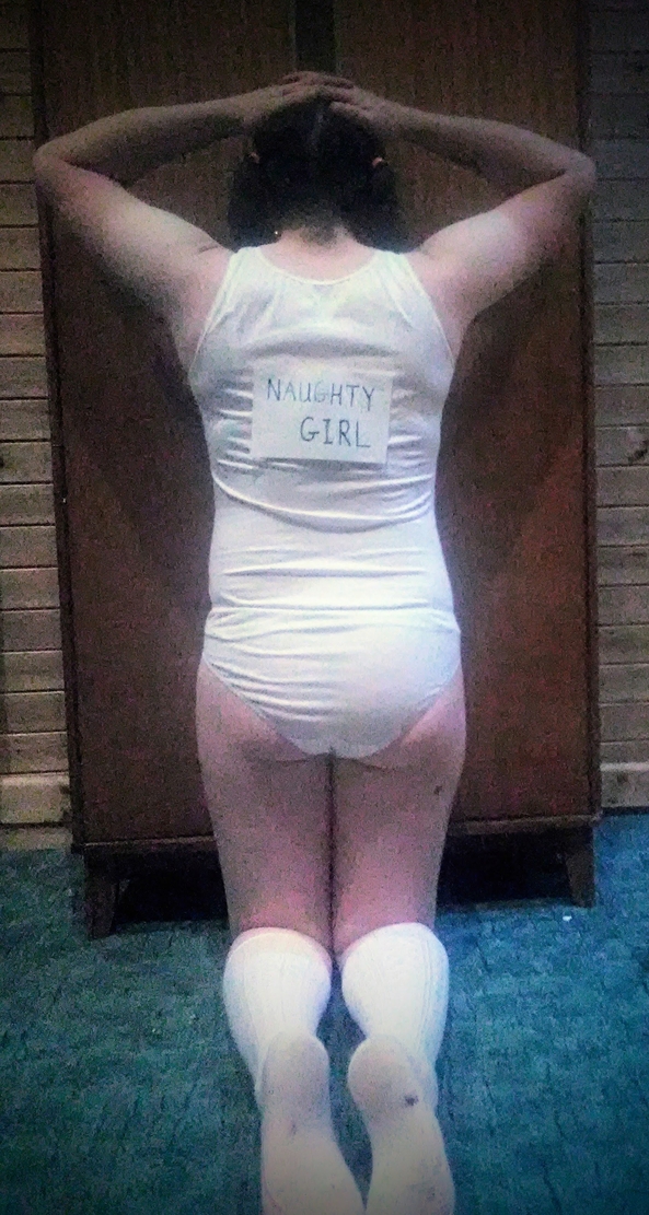 Click here to see the image in full size. Stool of Shame - Time for a punishment, gallery, , sissy,harriet,schoolgirl,school uniform,knickers,panties,mouth soaping,corner time,punishment,humiliation, Wetting The Bed,Spankings,Sissy Fashion,Feminization