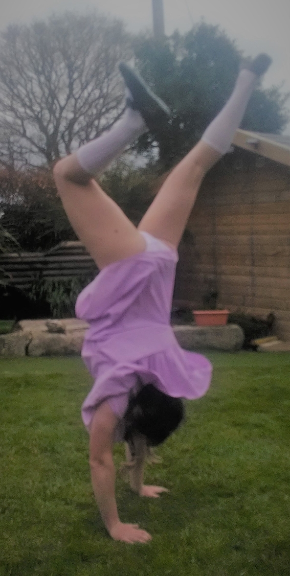 Easter dress - enjoying my new easter dress, dress,upskirt,sissy,crossdresser,crossdressing,harriet,knickers,panties,handstand, Sissy Fashion,Feminization