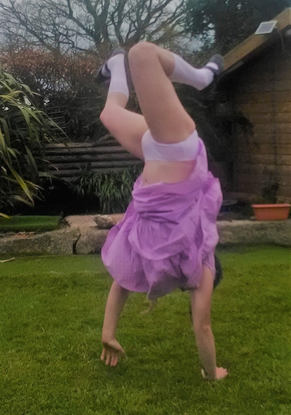 Easter dress - enjoying my new easter dress, dress,upskirt,sissy,crossdresser,crossdressing,harriet,knickers,panties,handstand, Sissy Fashion,Feminization