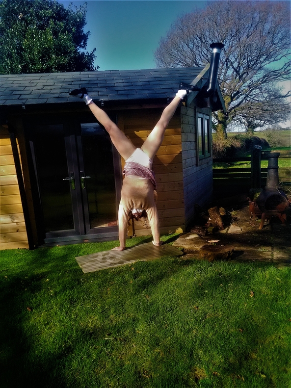 Hand stands and fun outside :) - a wintery themed outfit and some play time out in the garden , handstand knickers sissy harriet crossdressing upskirt panties little, Feminization,Sissy Fashion