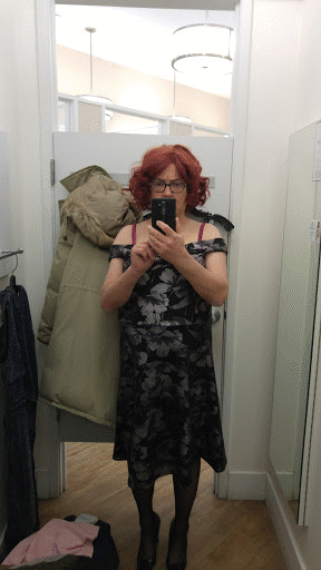 Shopping - in changing room of ladies clothing store, sissy,shopping, Feminization