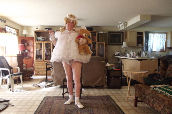 My other other OTHER White Dress :) - teddy and I are reverting to babies, baby sissy,crossdress,white dress, Adult Babies,Feminization,Dolled Up,Fairytale,Sissy Fashion,Wedding