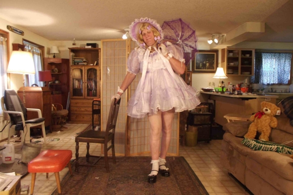 I love Lavender - My new purple  parasol, sissy,crossdress,parisol,, Feminization,Dolled Up,Sissy Fashion