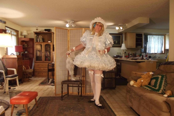 Blue Satin and plenty of pettis - I decided to doll up this morning.  Note:  rather then a link to my channel, I changed sours to this video.  , sissy,crossdress,, Feminization,Dolled Up,Sissy Fashion